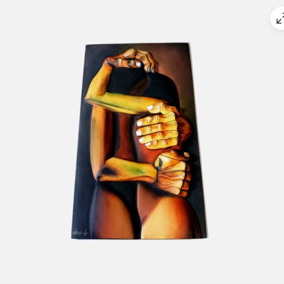 Tile Sculpture Ceramic Pottery Los Amantes Oswaldo Guayasamin Ecuador 3D Modern - Picture 3 of 13